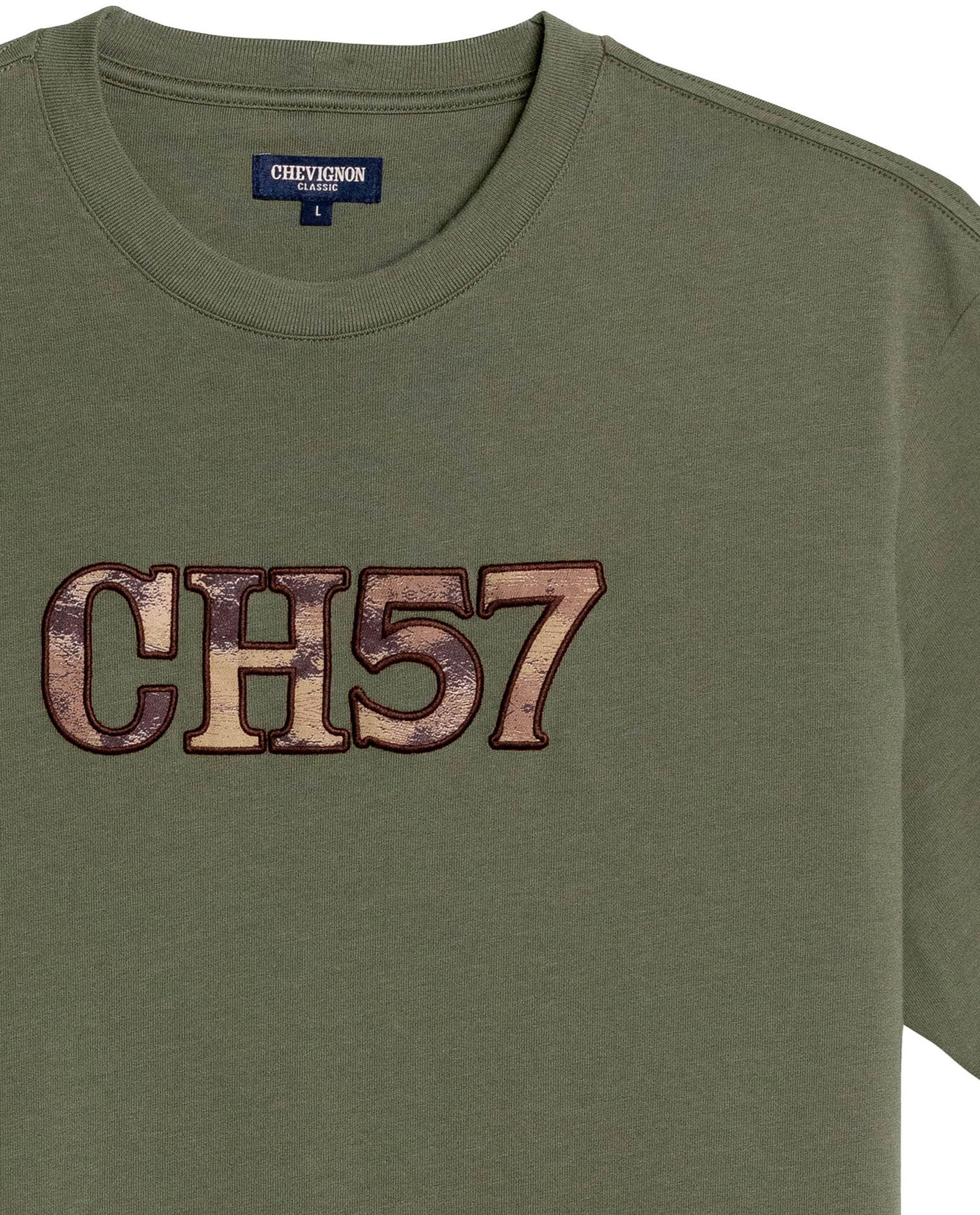 Mens T-Shirt Classic Fit Short Sleeve Crewneck Cotton Jersey Medium Weight Military Camo Aesthetic Chest Graphic - Green 63_641H026_VER180515_8