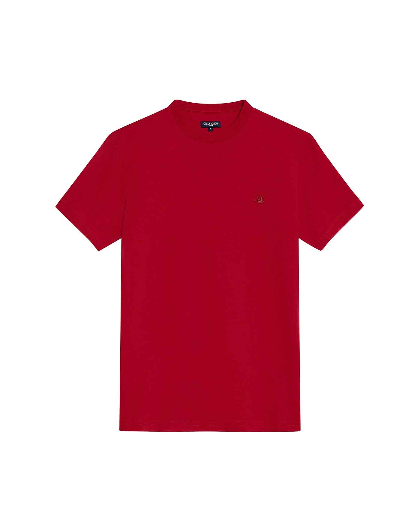 Mens T-Shirt Slim Fit Short Sleeve Cotton Jersey Double Knit Superior Durability Tone on Tone Duck Minimalist - Red 63_641H040_ROJ191863_3