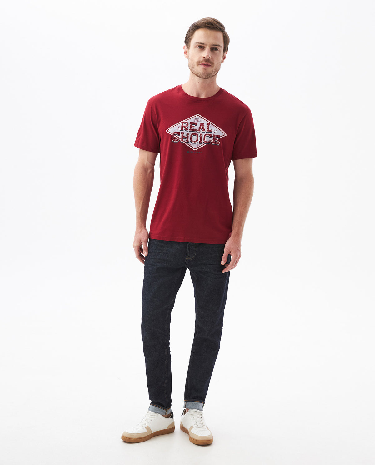 Men's Slim Fit-T-shirts - Red - 2