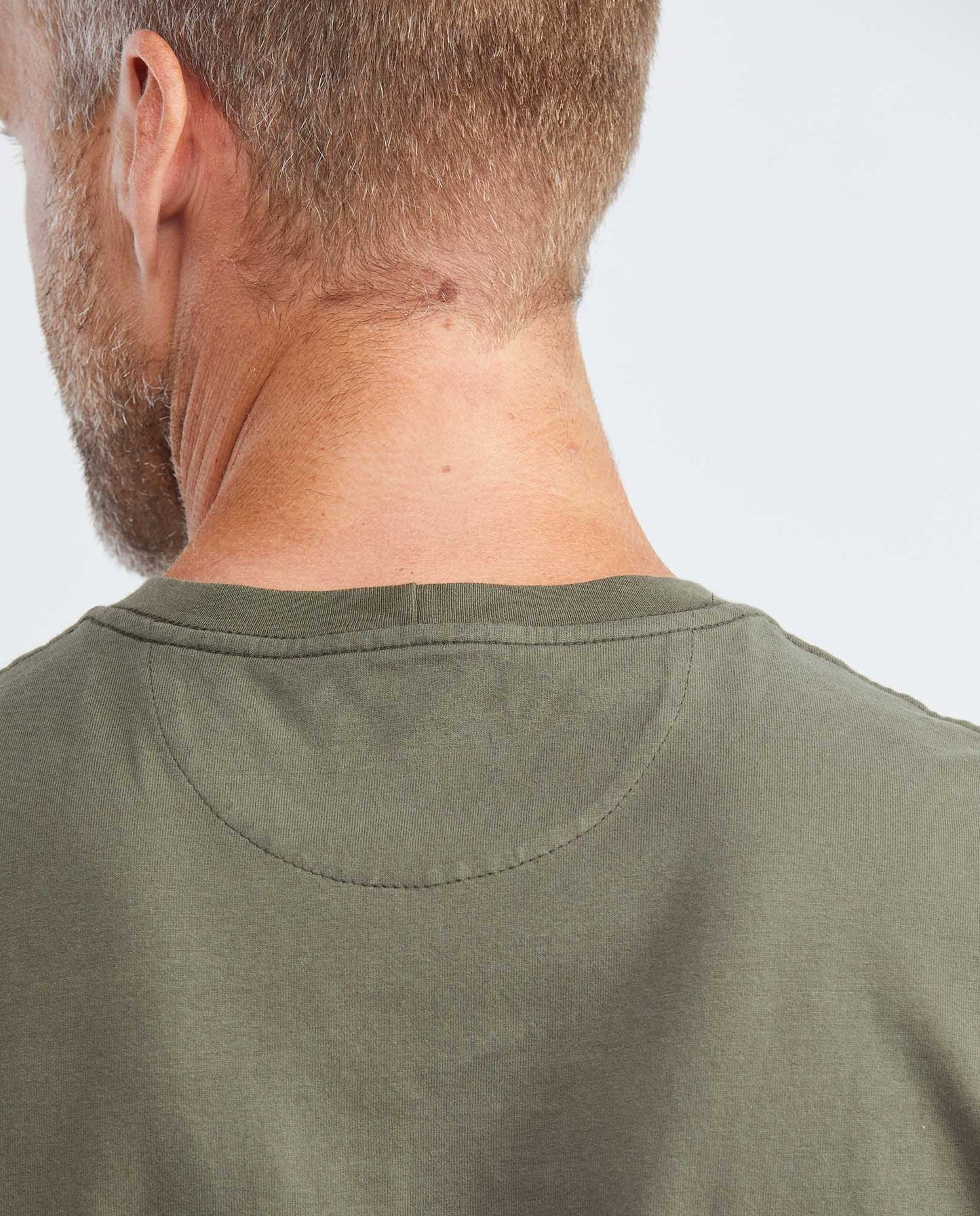 Men's Basic T-shirt, Slim Fit Round Neck - No Front Embroidery - Green - 5