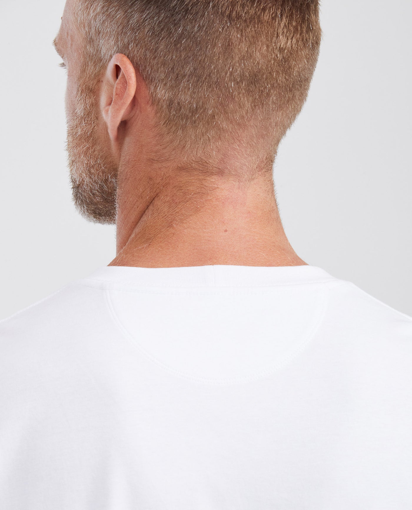 Men's Basic Slim Fit Round Neck Cotton T-Shirt - White 642G001 - 5