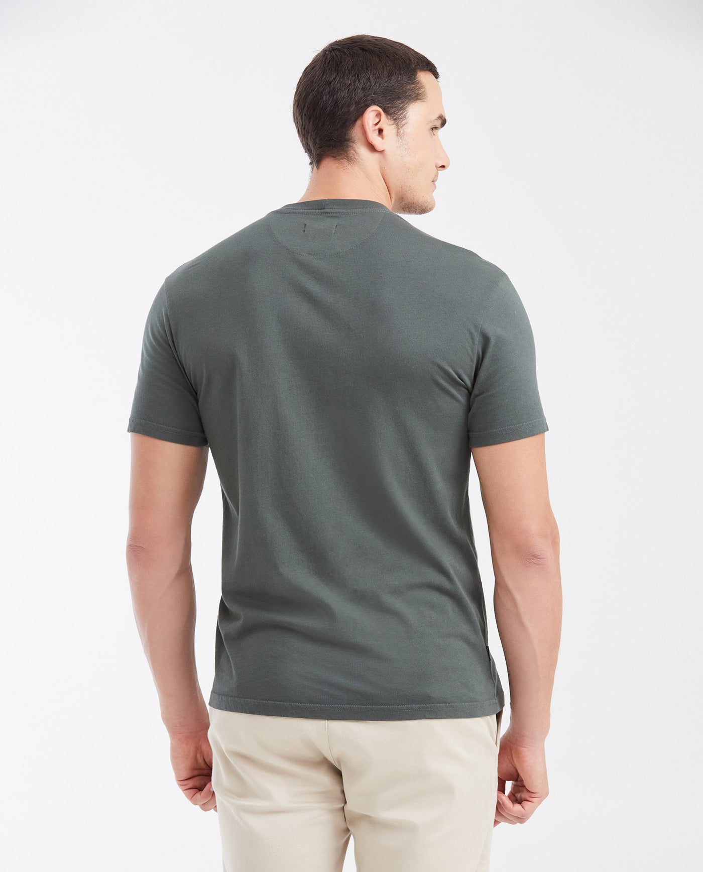 Men's Basic Slim Fit Round Neck Cotton T-Shirt - Green 642G001 - 4