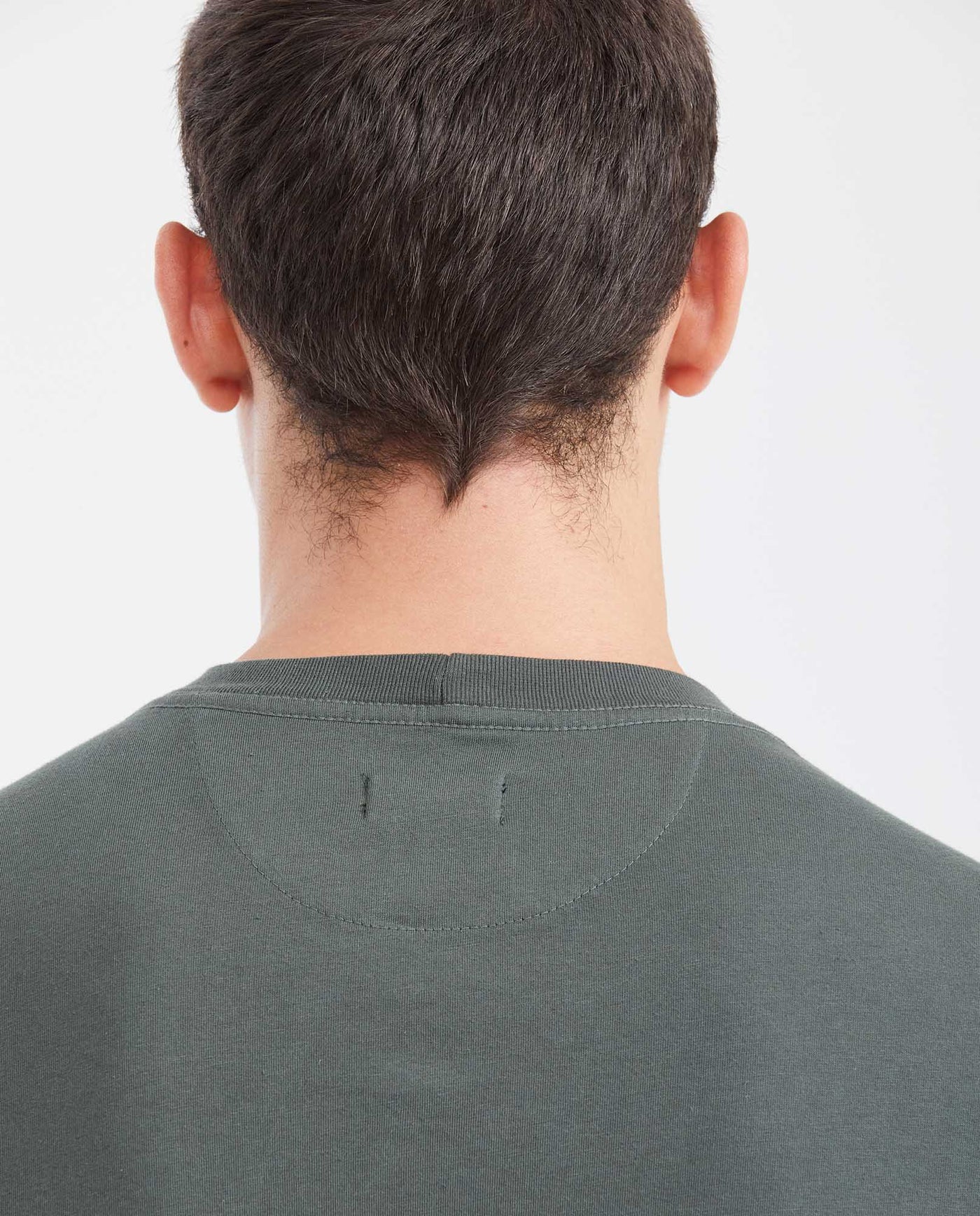 Men's Basic Slim Fit Round Neck Cotton T-Shirt - Green 642G001 - 5