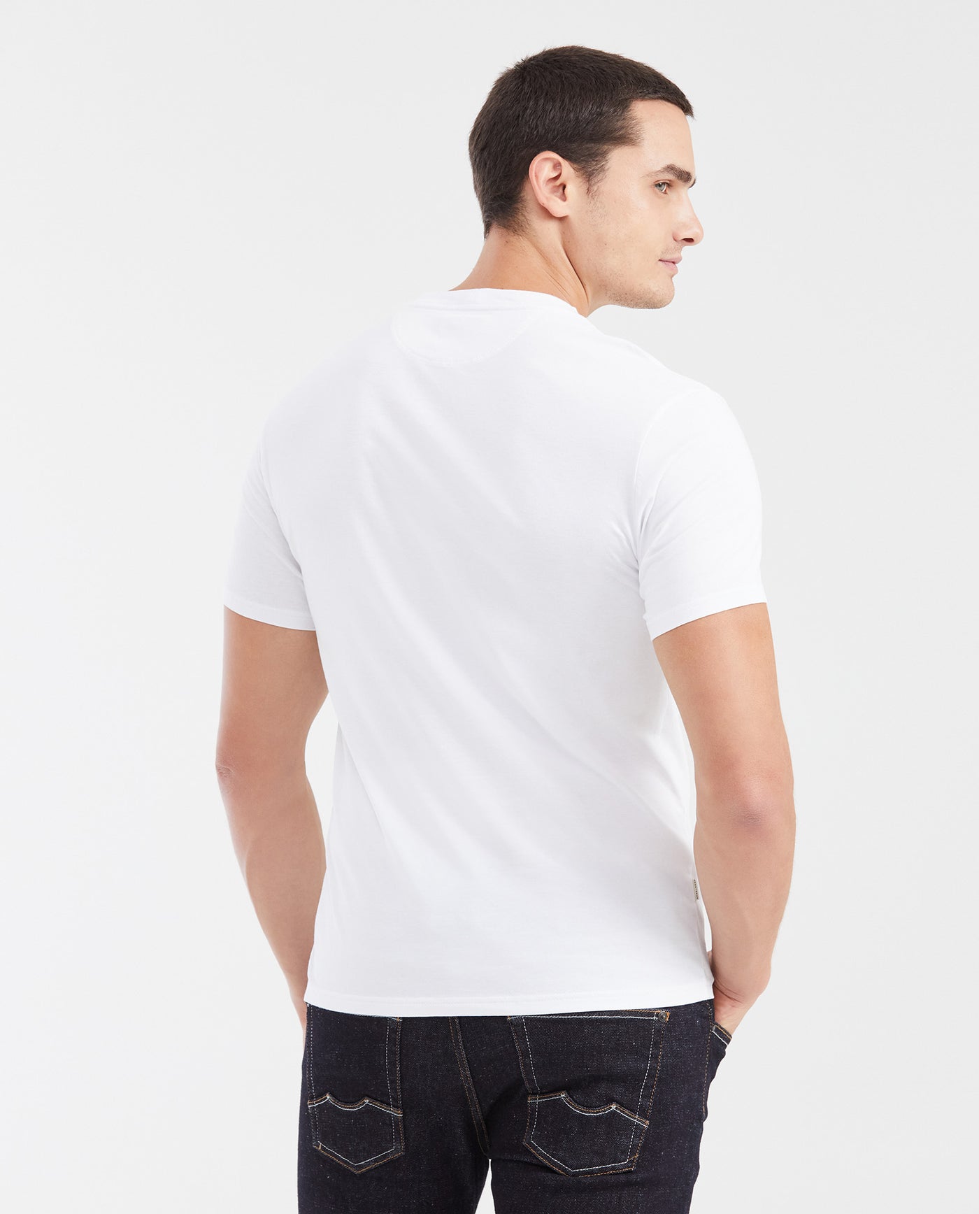 Men's Slim Fit Printed Crew Neck T-Shirt - White 642G003 - 5