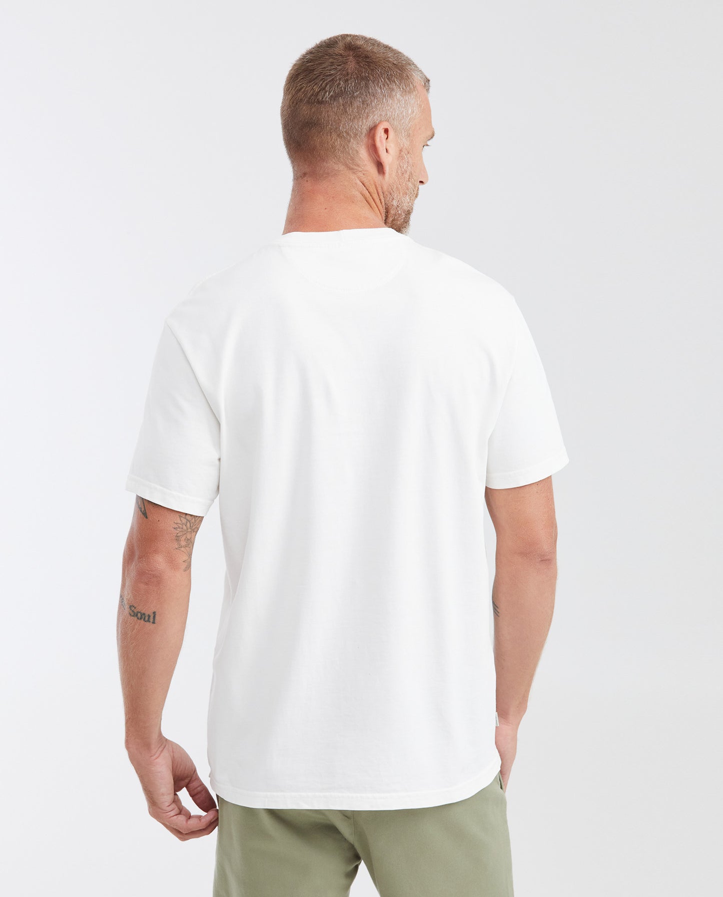 Men's Classic Fit Crew Neck T-shirt with Print - Raw - 3