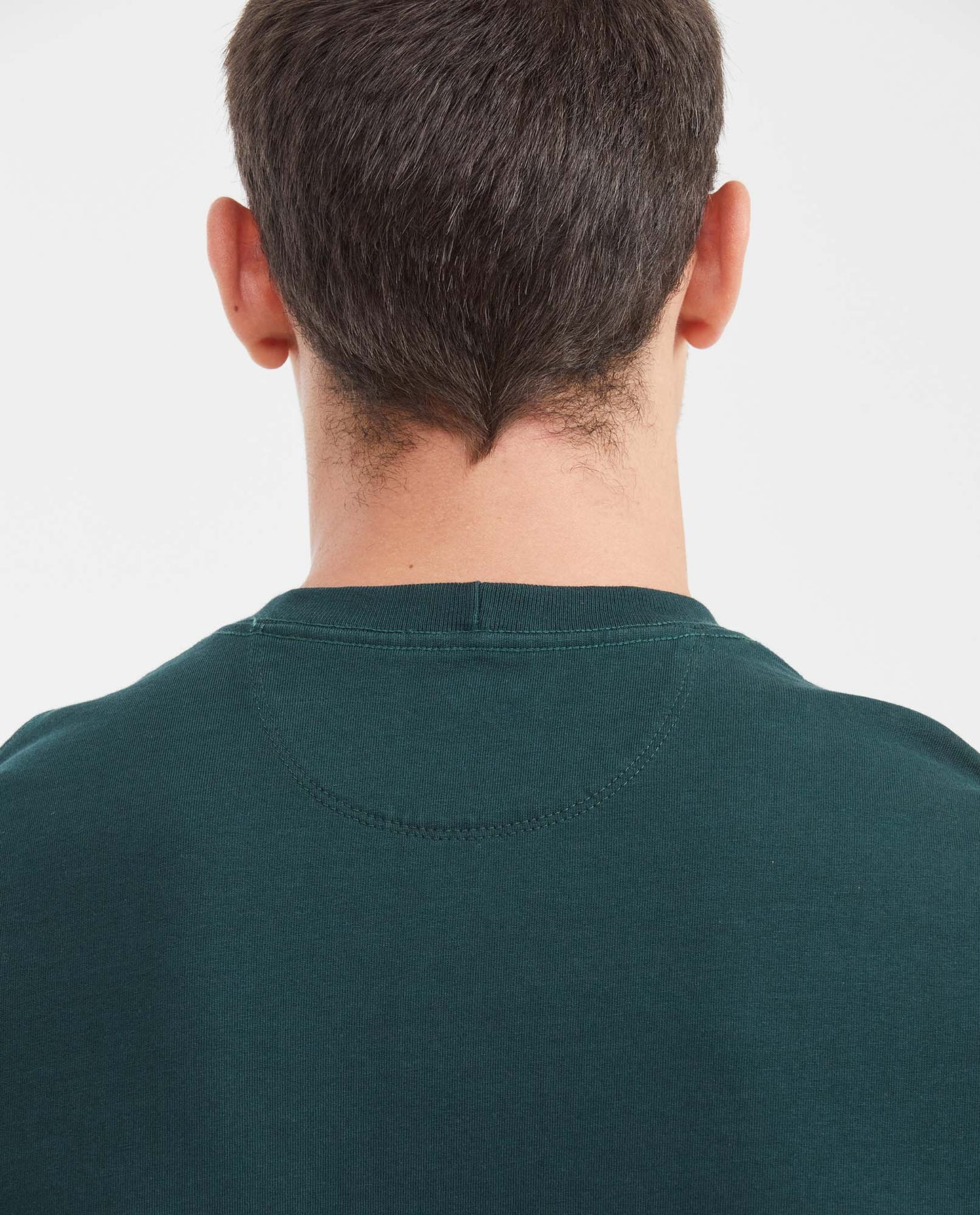 Men's Classic Fit Crew Neck T-shirt with Print - Green - 6