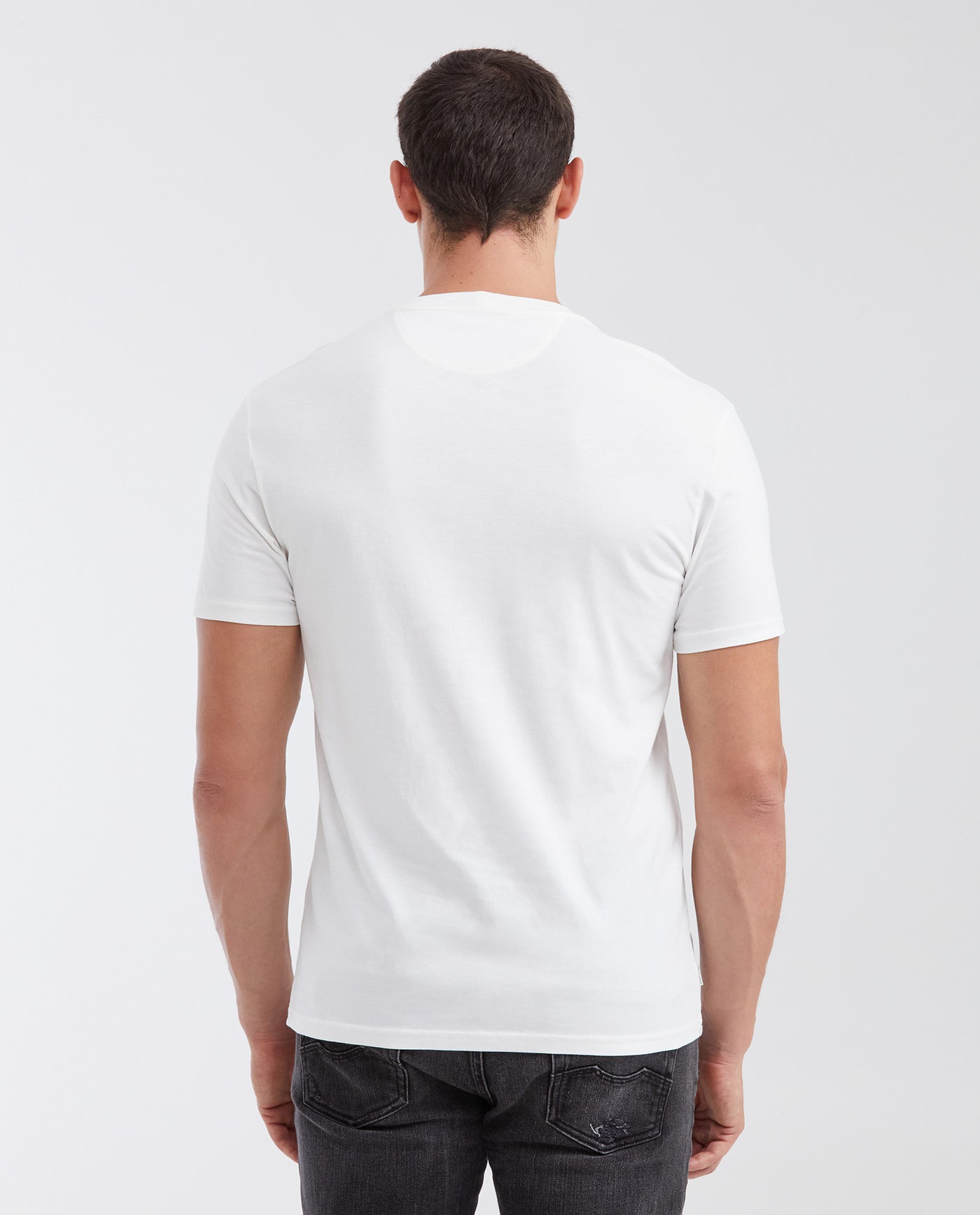 Slim Fit Round Neck T-Shirt with Print in Cotton for Men - Raw 642G014 - 5