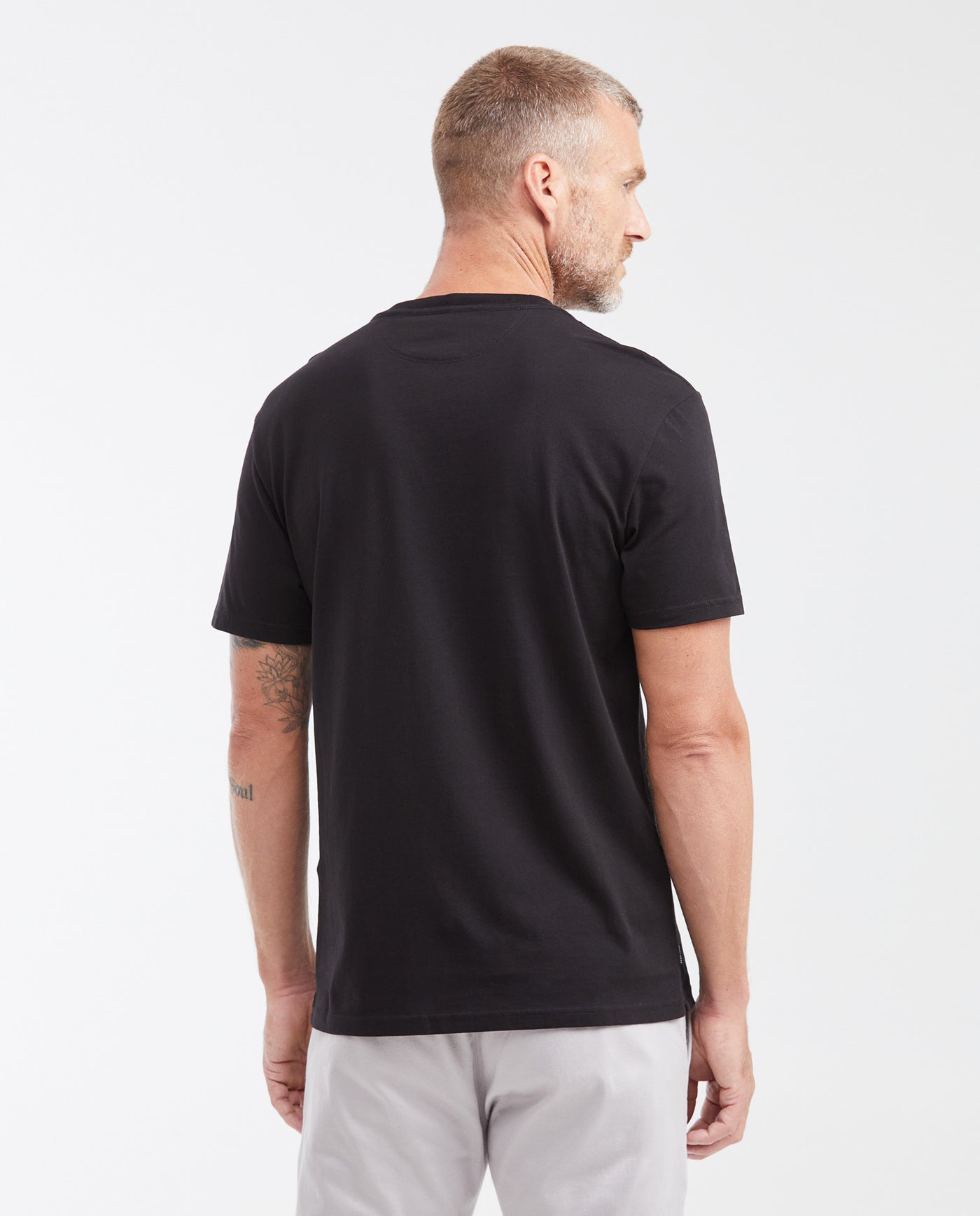Slim Fit Round Neck T-Shirt with Print in Cotton for Men - Black 642G014 - 5