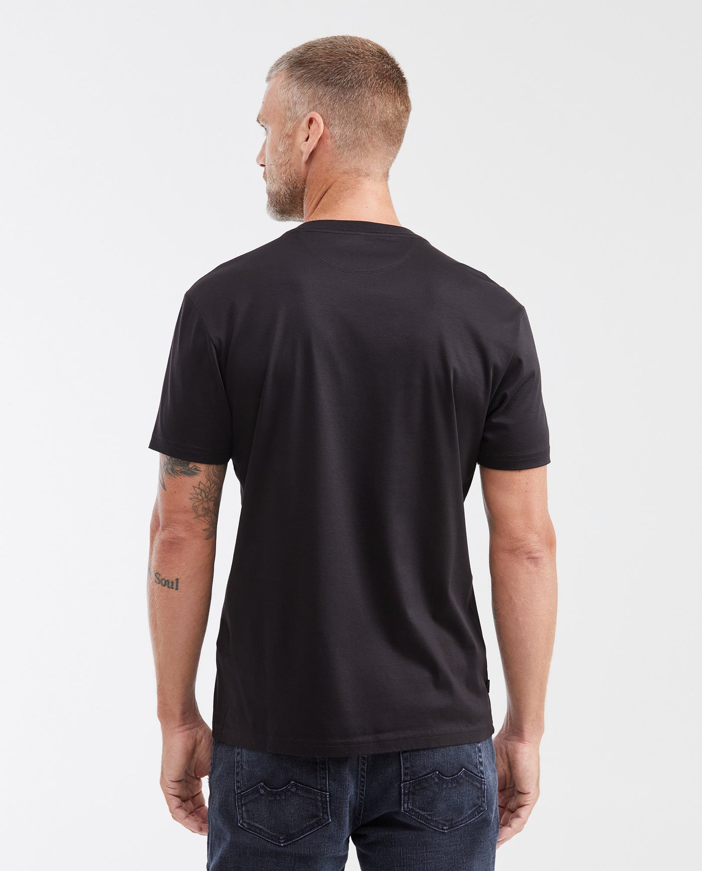 Slim Fit Round Neck Printed T-Shirt for Men - Black 642G016 - 4