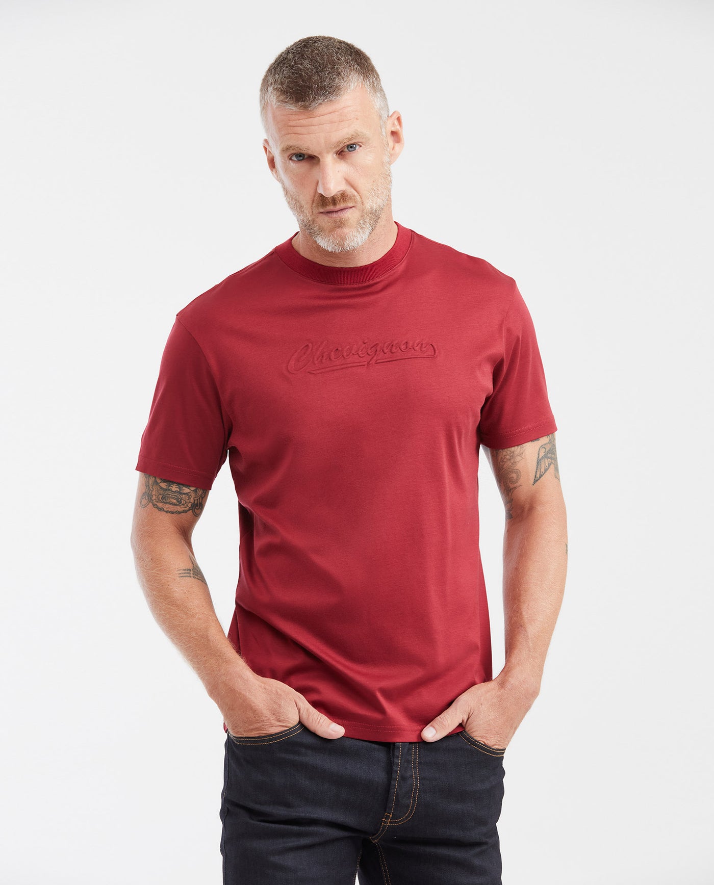 Slim Fit Round Neck Printed T-Shirt for Men - Red 642G016 - 1