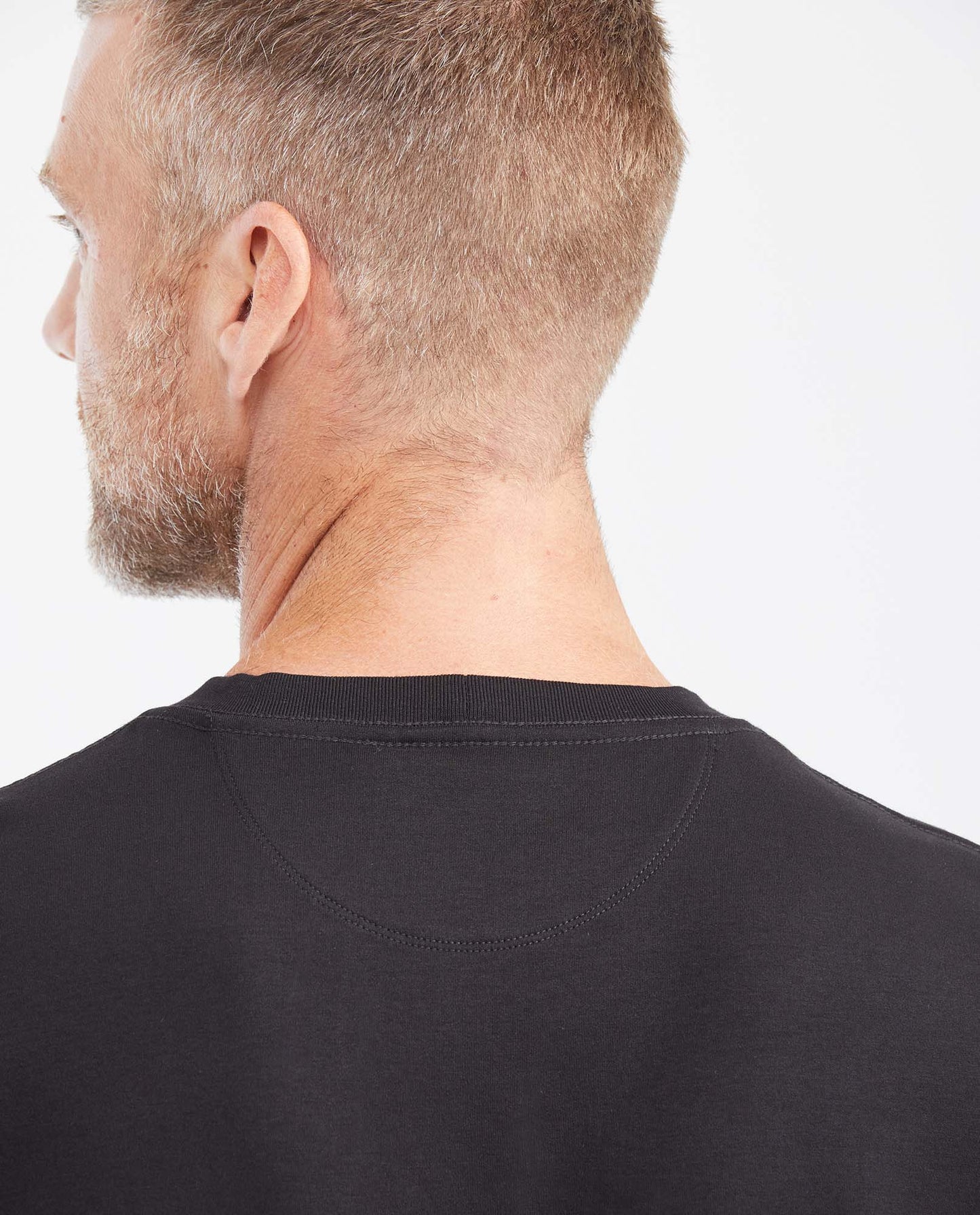 Men's Slim Fit Cotton T-shirt with Water-Repellent Finish - Black - 6