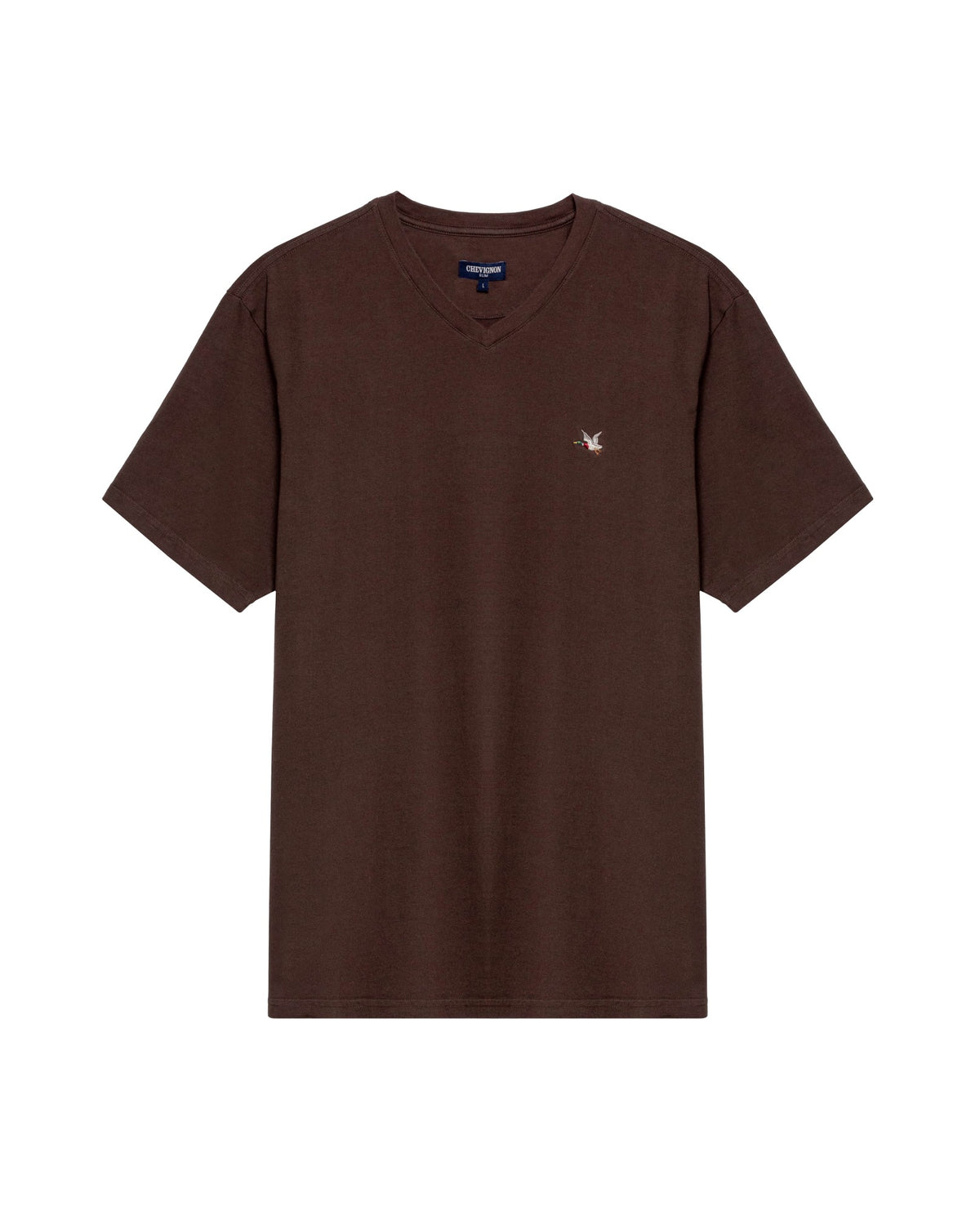 Men´s Slim V-Neck T-shirt - Brown 63_642H000_CAF190916_4