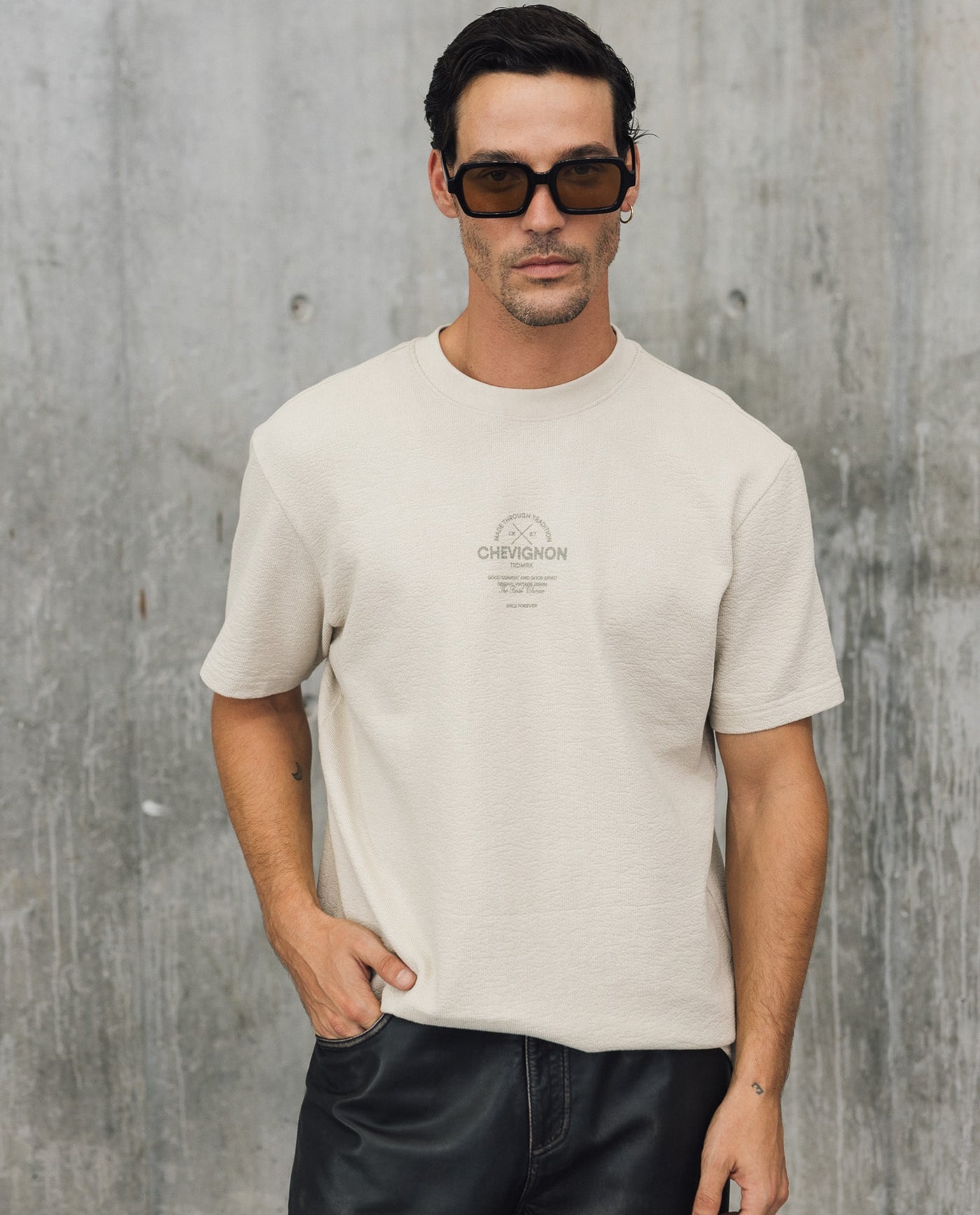 Mens Basic Textured T-Shirt - Special Collection - Raw 63_642H200_CRU121403_0