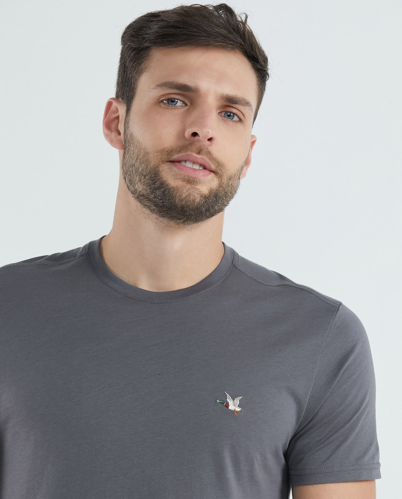 Men's Slim Fit T-Shirt Color Duck Embroidery in Cotton - 4