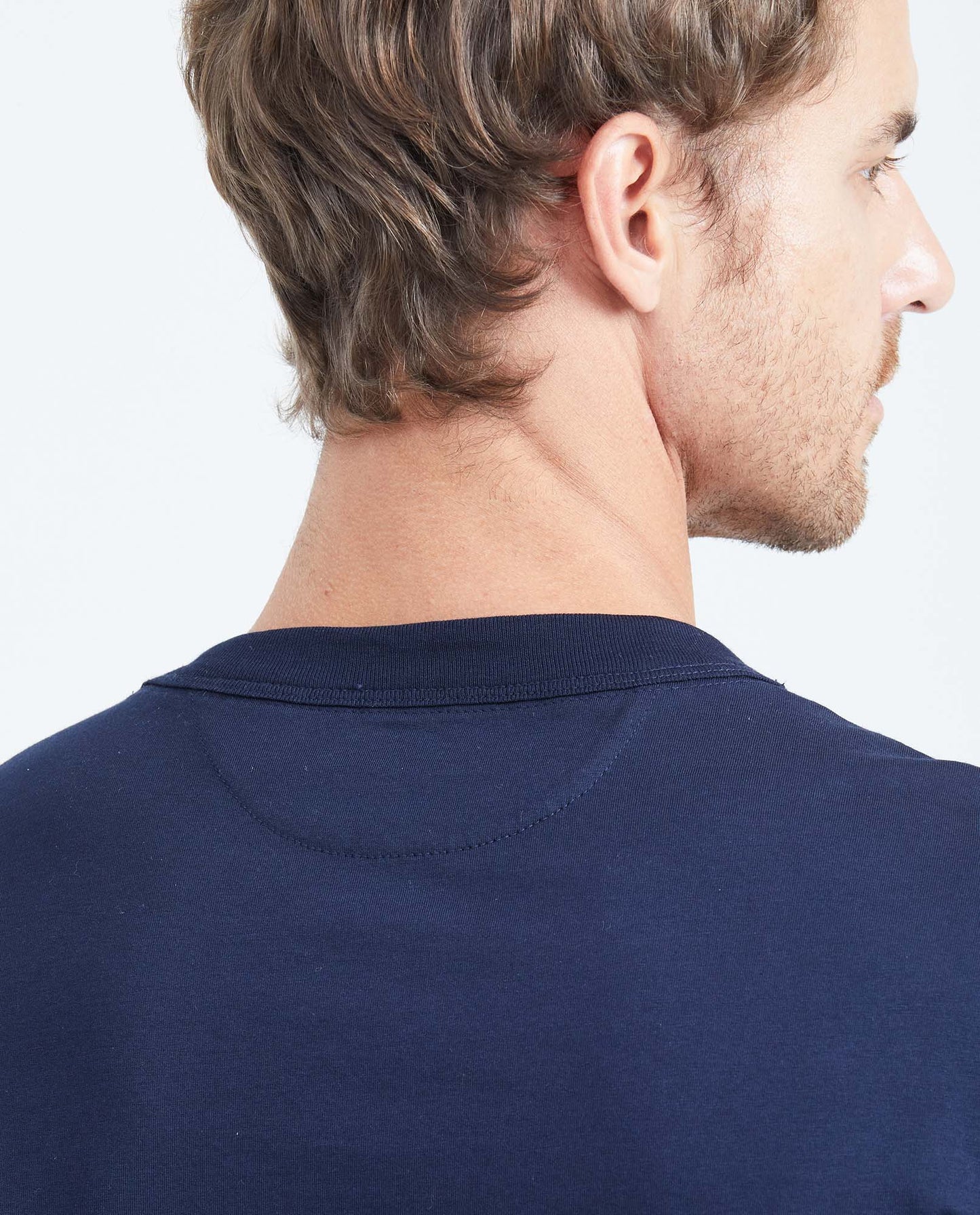 Men's Classic Fit Printed Crew Neck T-shirt - Blue - 5