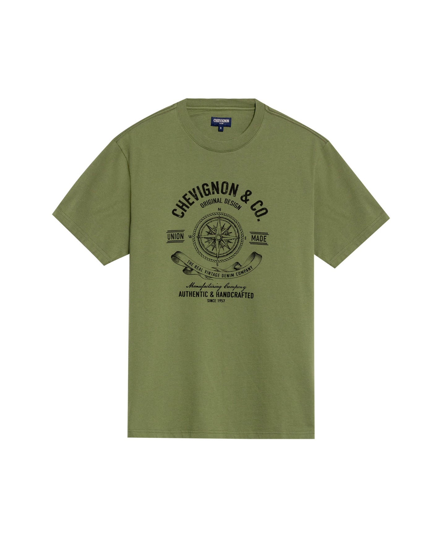 Men's Graphic Slim Fit T-shirt in Cotton, Harbor - 1