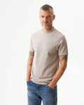 Men's Textured Slim Fit T-shirt in Cotton-Polyester Blend Dockside