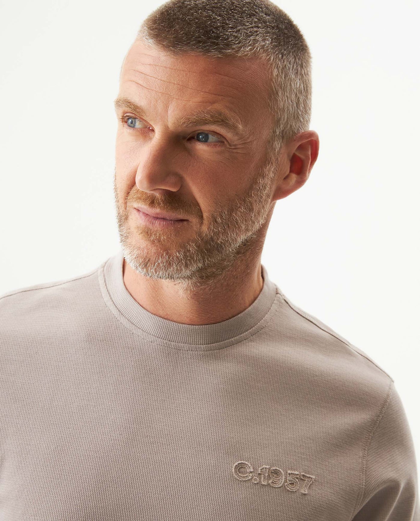 Men's Textured Slim Fit T-shirt in Cotton-Polyester Blend, Dockside - 4