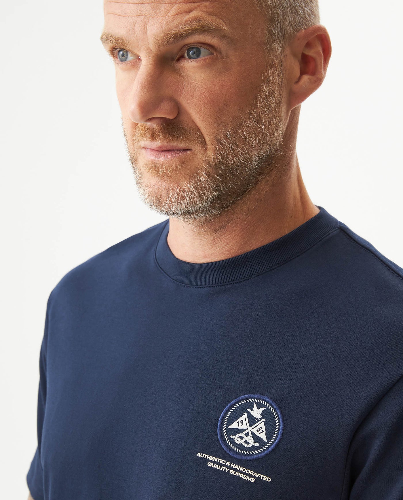 Men's Slim Fit Short Sleeve T-shirt in Cotton, Sailor - 4