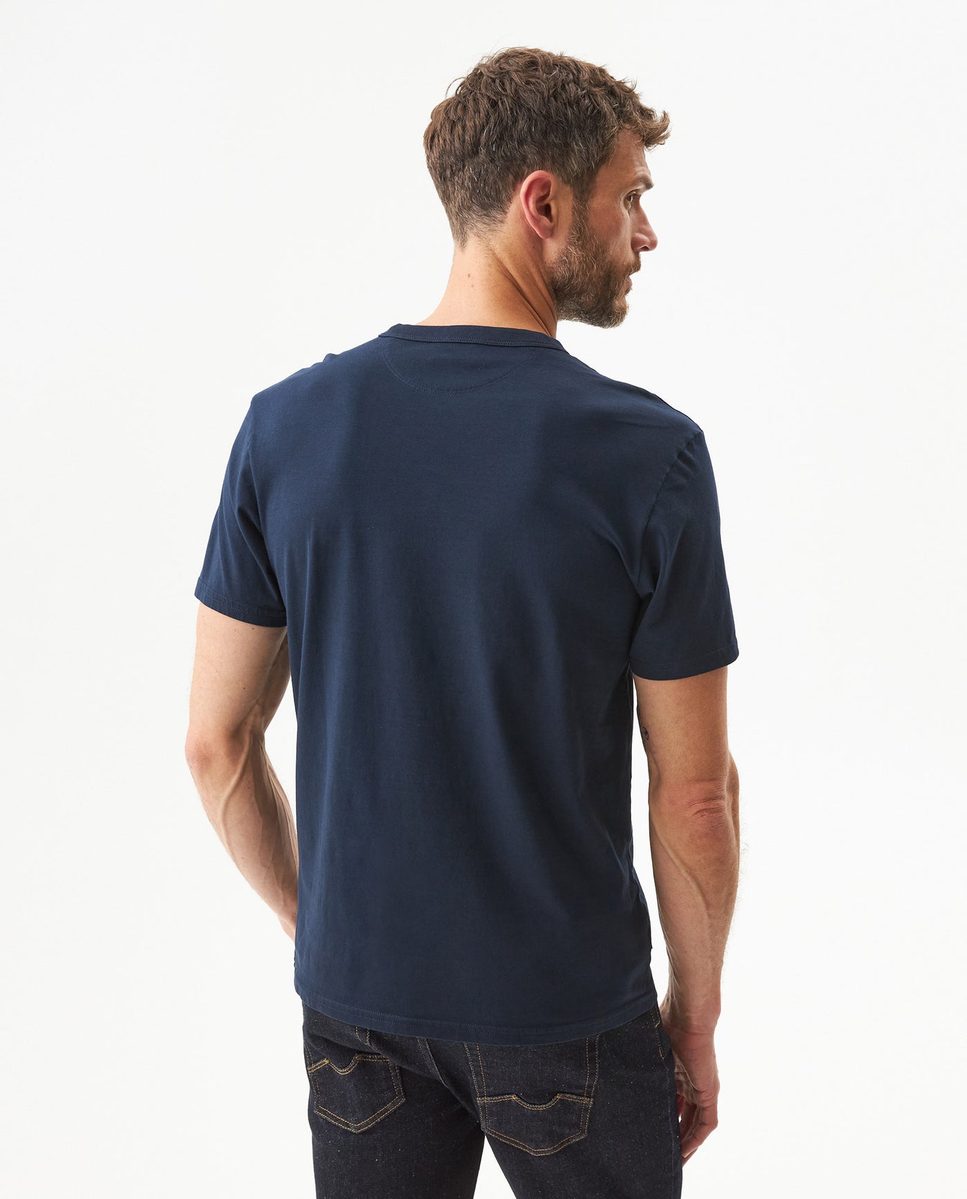 Men's Slim Fit Typographic Graphic T-shirt in Cotton, Seafront - 5