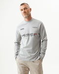 Men's Racing Long Sleeve Regular Fit T-shirt in Cotton Compass