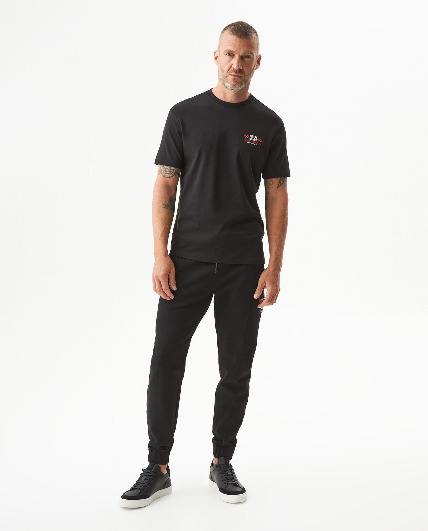 Men's Racing Slim Fit T-shirt in Cotton, Waterway - 3