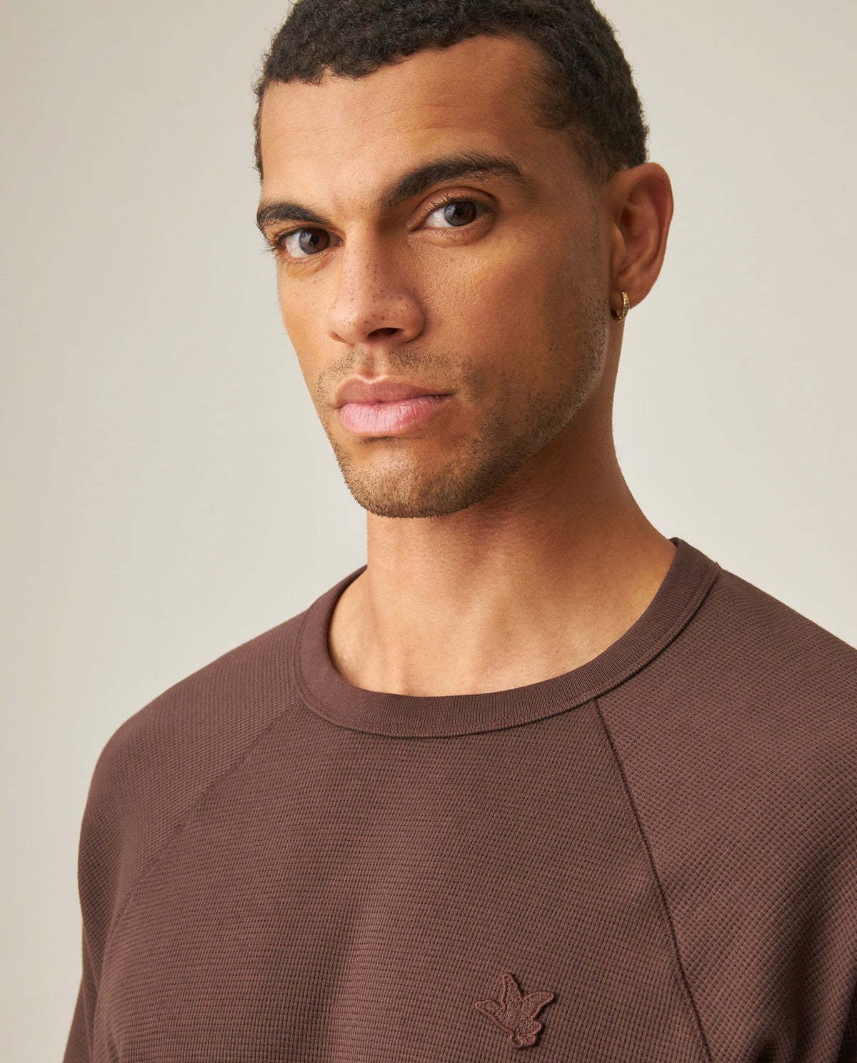 Men´s Waffle Texture Tee - Brown 63_649H009_CAF190915_4
