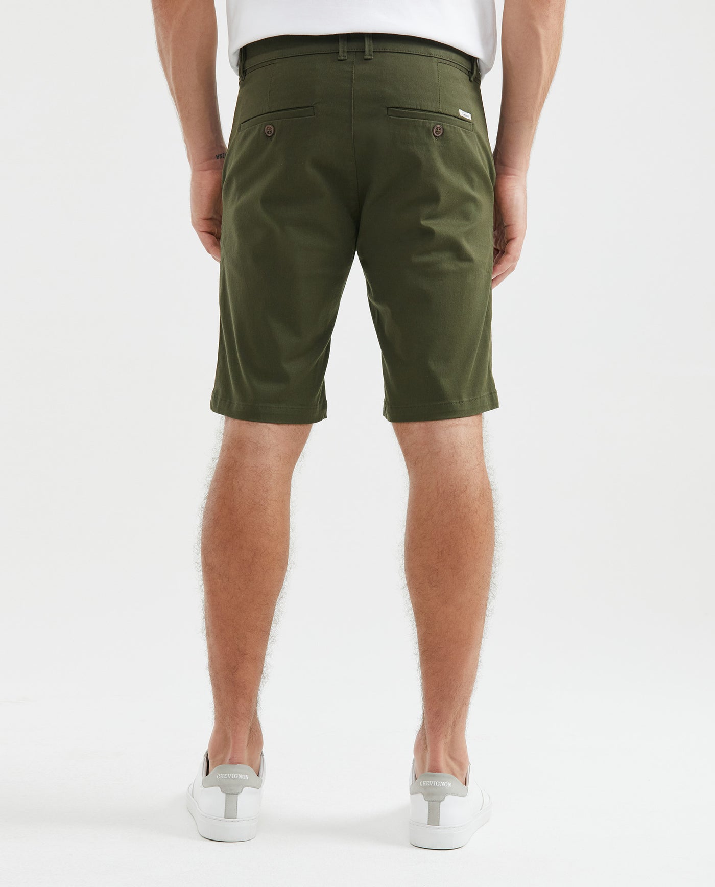 Men's Colors Bermuda Shorts Regular Fit Cotton Stretch Back Piped Button - 4