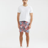 TROPICAL PRINTED SWIM SHORTS IN RED