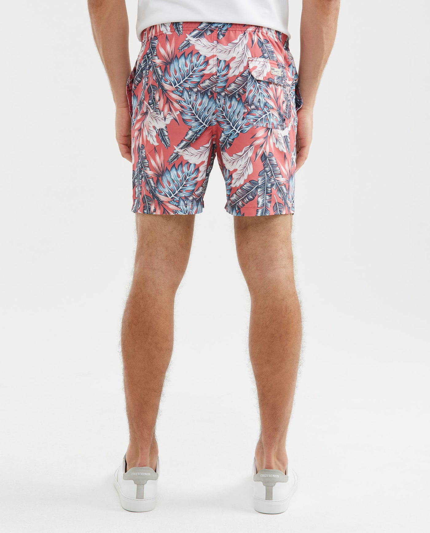 Men's Beach Bermuda Shorts Leaf Print Internal Panty 100% Polyester - 4