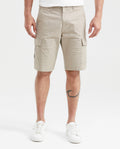 Men's Regular Fit Cargo Shorts Diagonal Pockets in Cotton-Elastane Blend