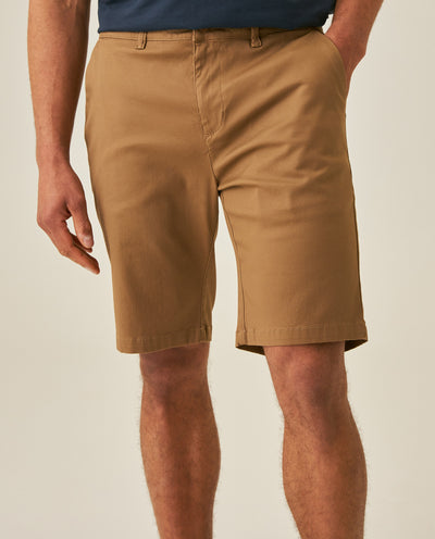 Men's Bermuda Shorts Chino Fit Diagonal Pockets Casual-Smart - Brown