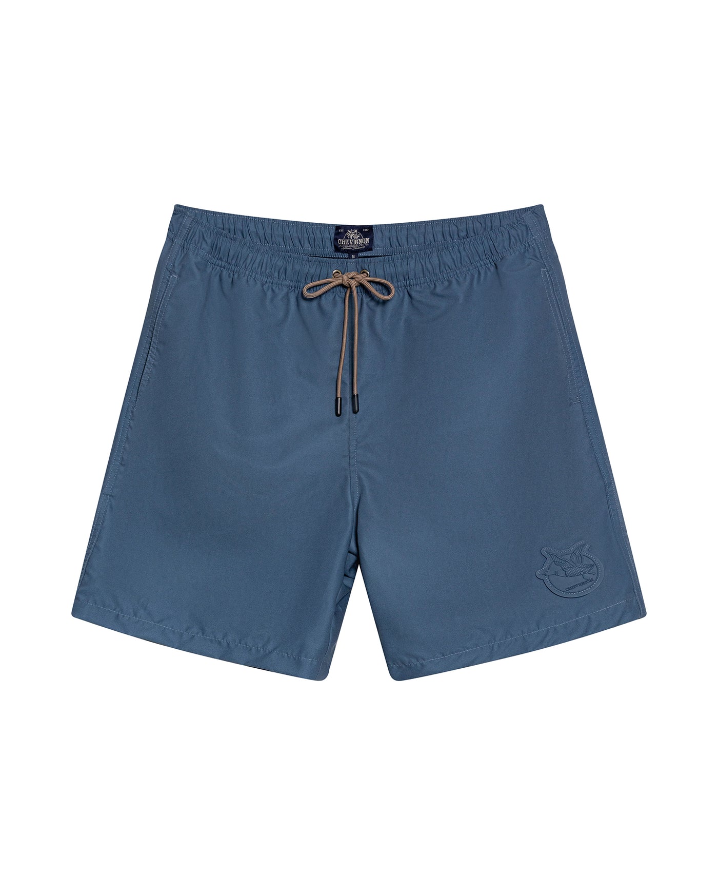 Mens Swim Trunks Recycled Polyester Horizontal Stripes Adjustable Waist Internal Brief Drainage Eyelet - Blue 63_651H001_AZU193923_3