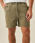 Men's Bermuda Shorts Elastic Waist Cotton Elastane Papery Touch Cool Sensation - Green