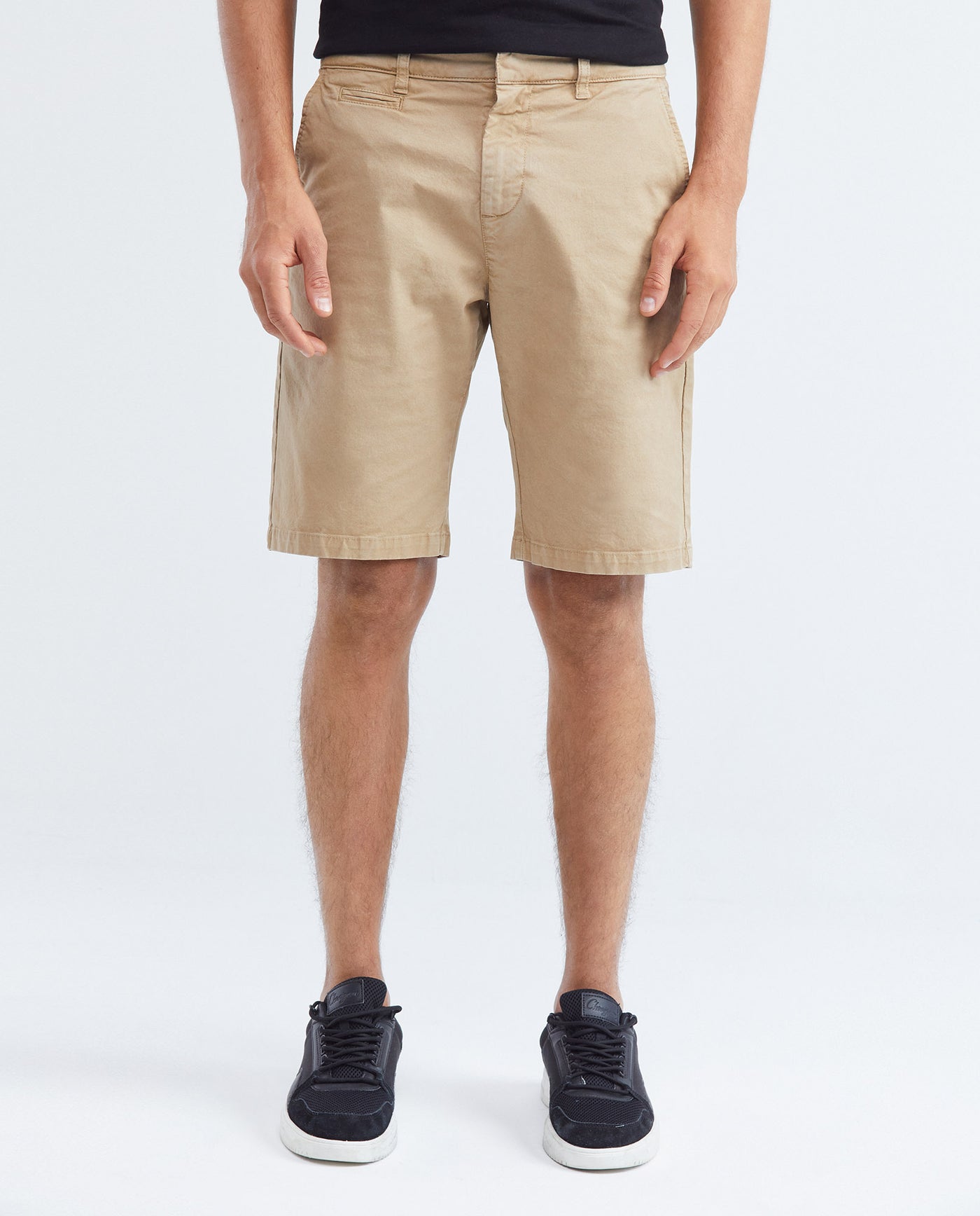 Men's Bermuda Shorts Cotton Stretch Diagonal Pockets Back Pleats Coin Pocket - 1