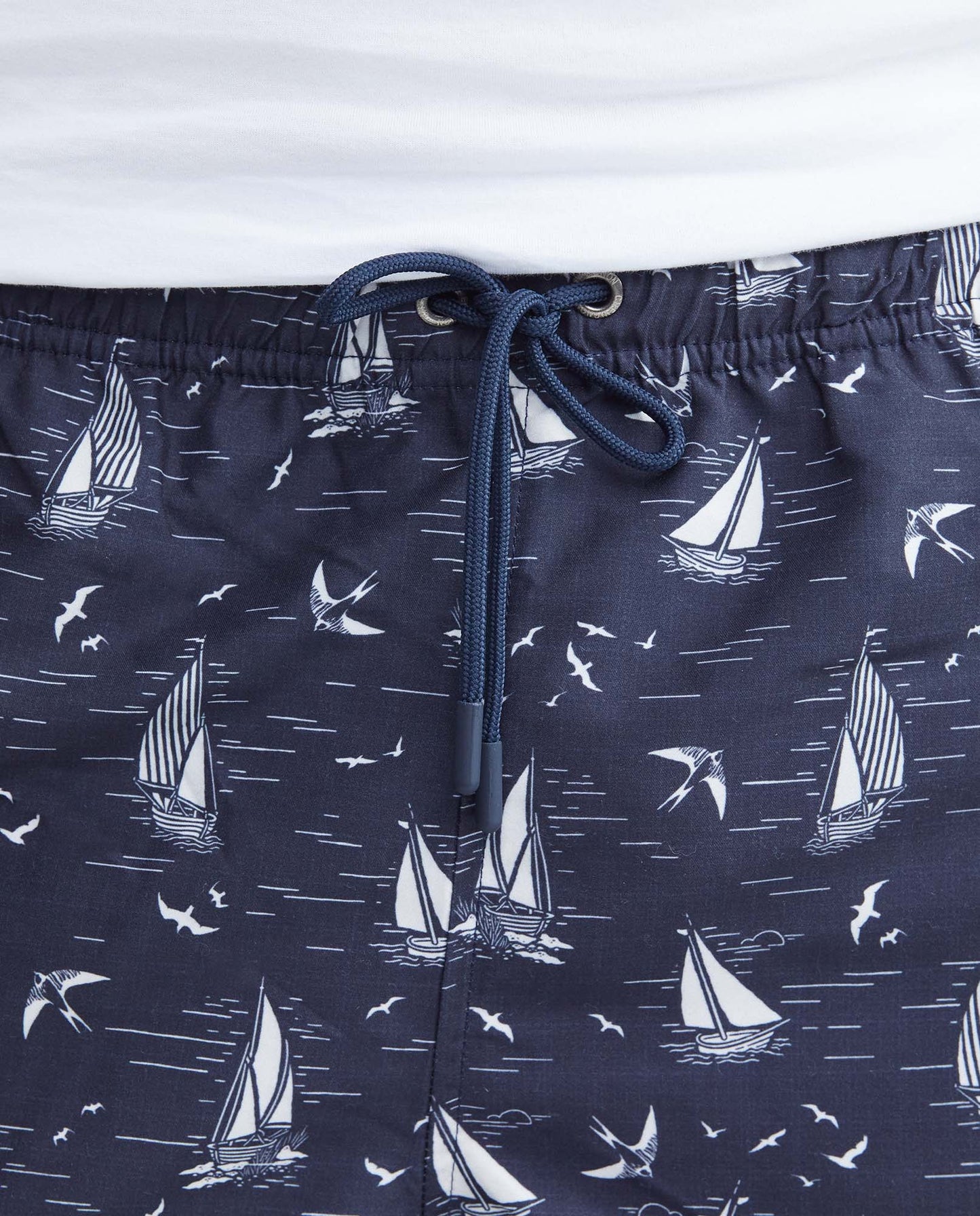 Men's Swim Trunks, Regular Fit - Boat Print - Blue - 4