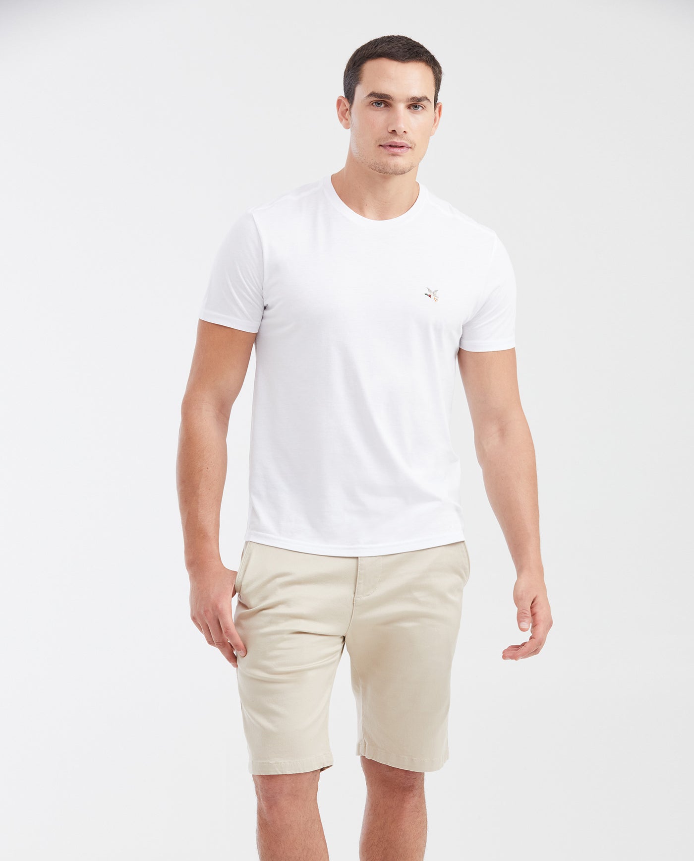 Men's Straight Fit Cotton Chino Bermuda Shorts 63_652G000_BEI156307_0