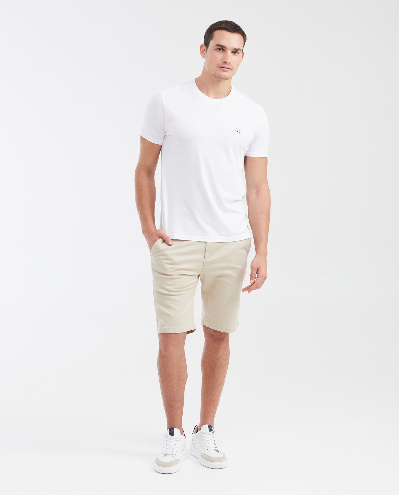 Men's Straight Fit Cotton Chino Bermuda Shorts 63_652G000_BEI156307_3