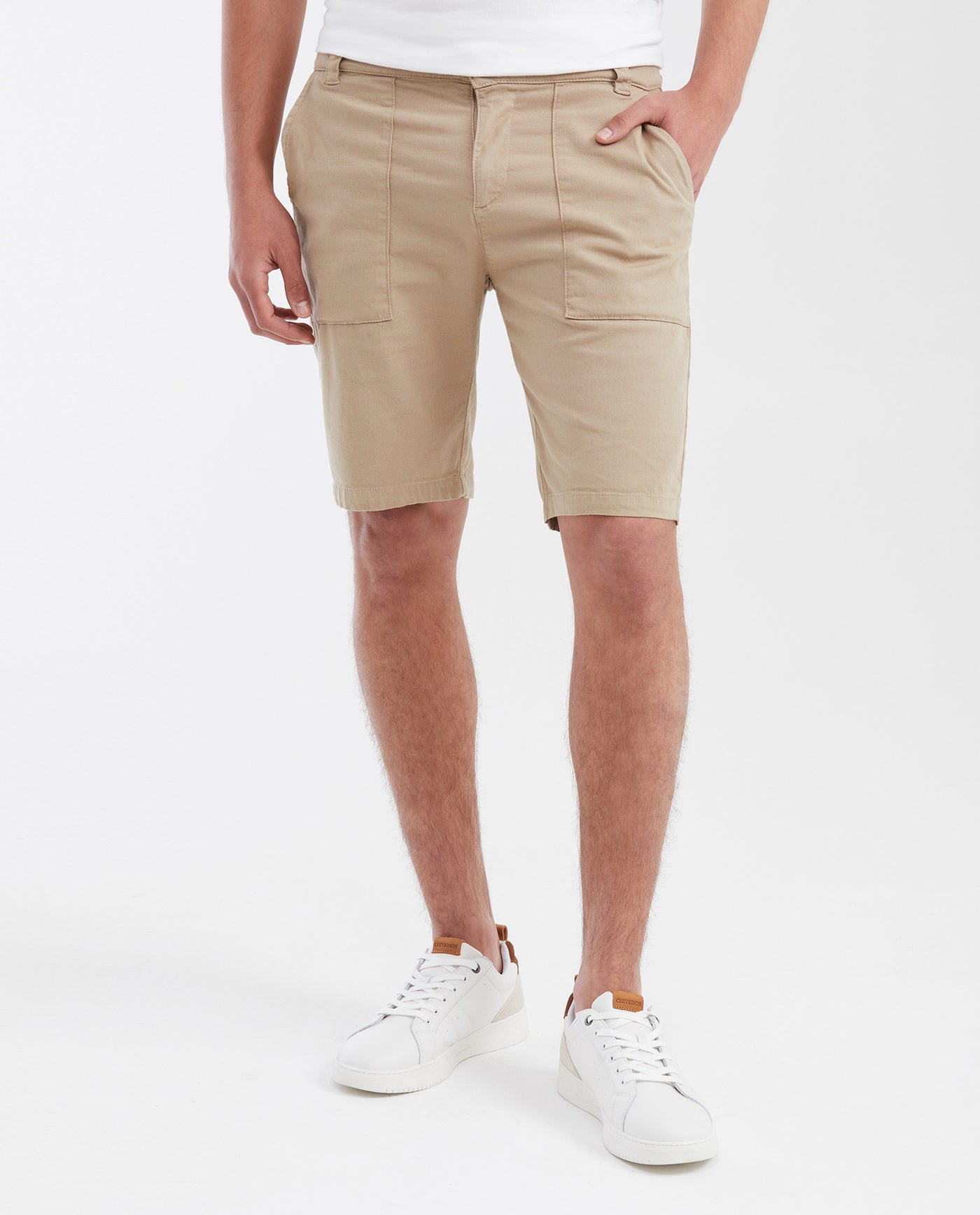 Men's Straight Fit Canvas Cotton Bermuda Shorts - 1