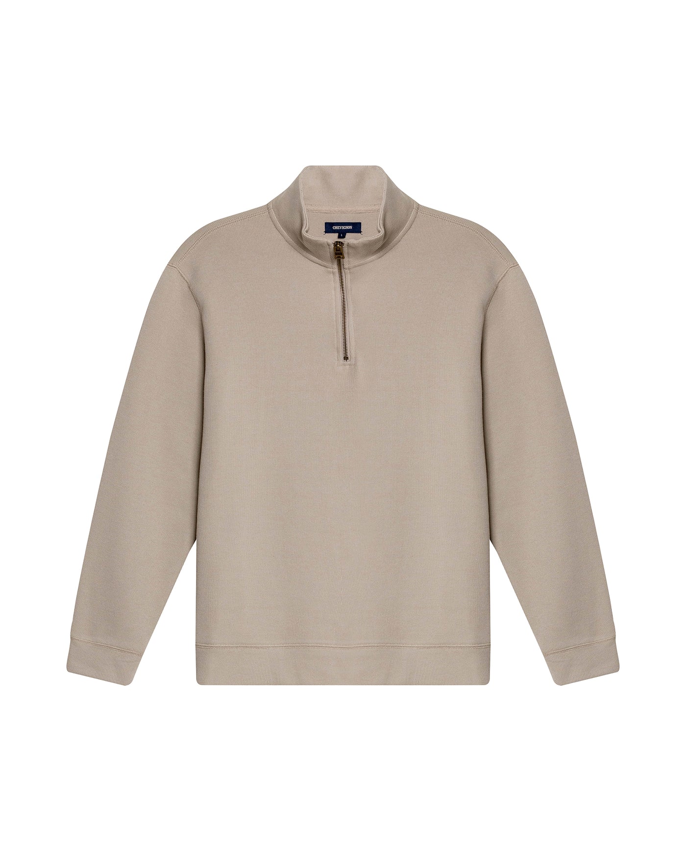 Mens Sweatshirt Half Zip Closure Cotton Polyester Knit Simulation Knitwear Sophisticated Metal Zipper Marked Pull - Gray 63_681H003_GRI171107_3