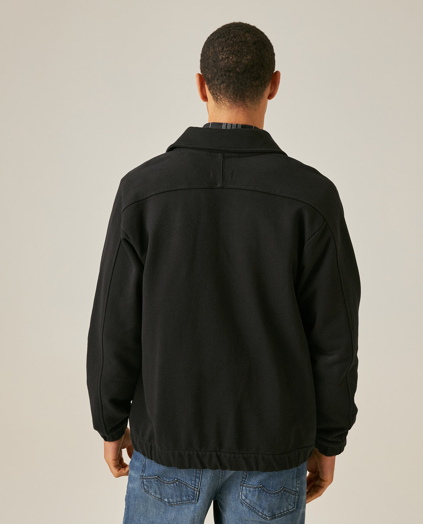Mens Cotton Zip-Up Jacket - Black 63_681H005_NEG194007_6