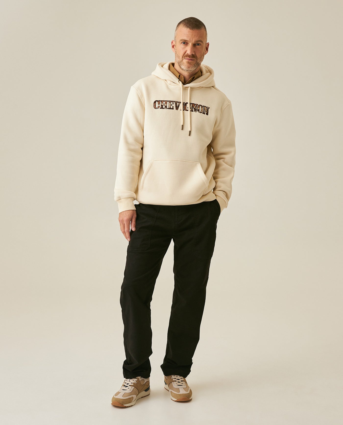 Mens Cotton Polyamide Pullover Hoodie - Raw 63_681H007_CRU130905_4