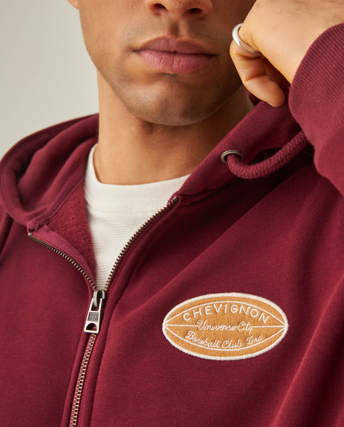 Men´s Zip-up Hoodie - Red 63_682H007_ROJ191522_3