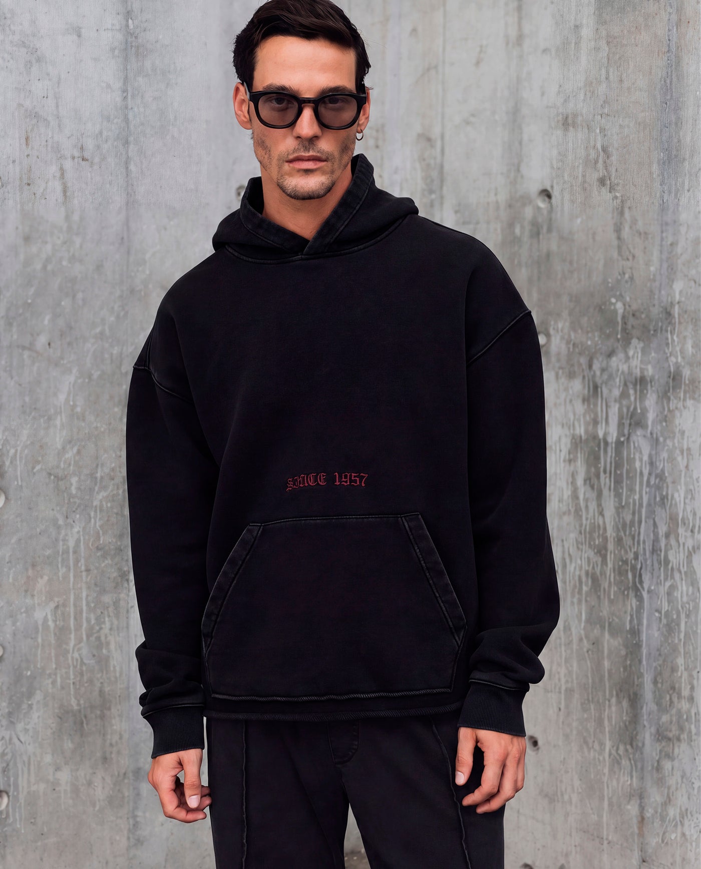 Mens Oversized Heavyweight Hoodie - Special Collection - Black 63_682H200_NEG194007_0