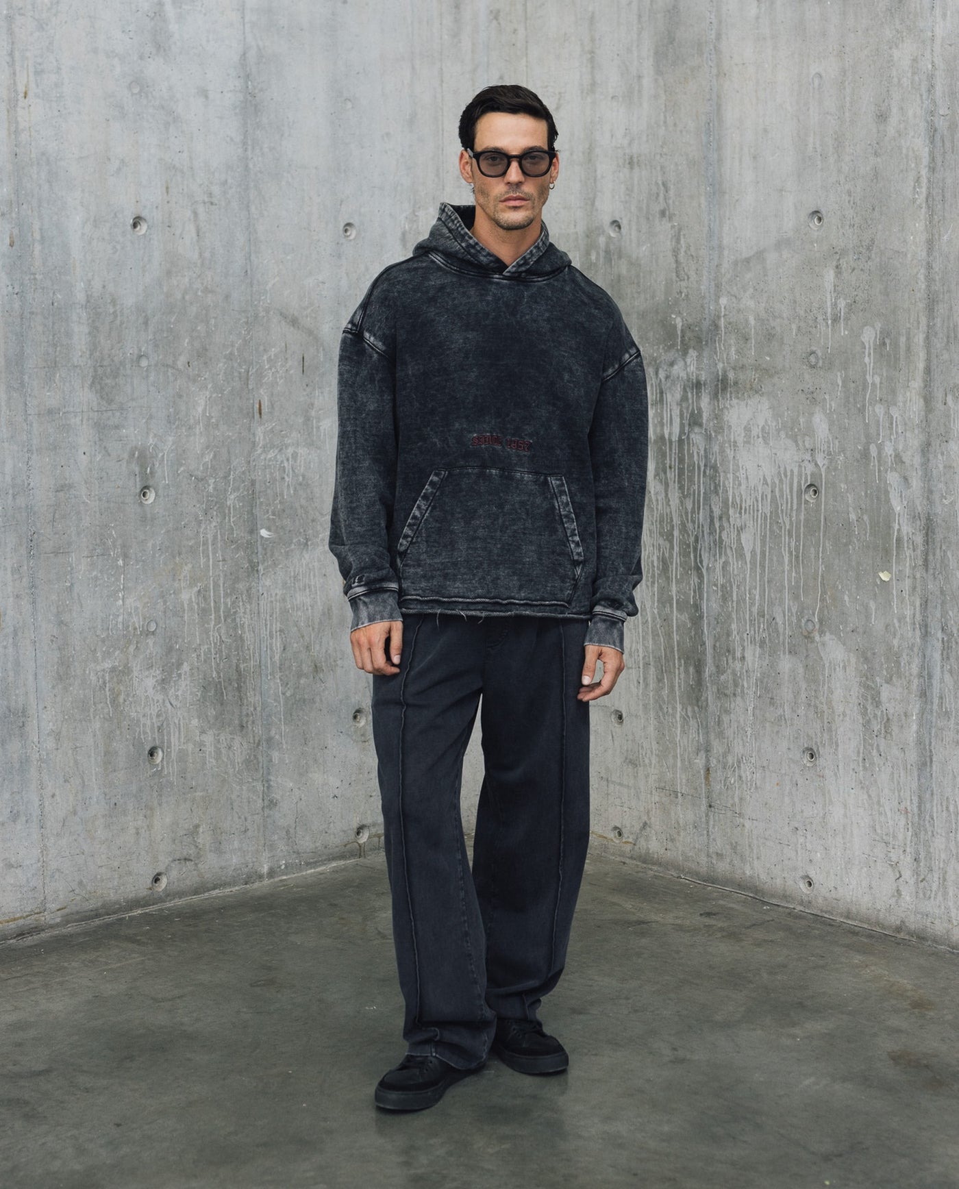 Mens Oversized Heavyweight Hoodie - Special Collection - Black 63_682H200_NEG194007_4