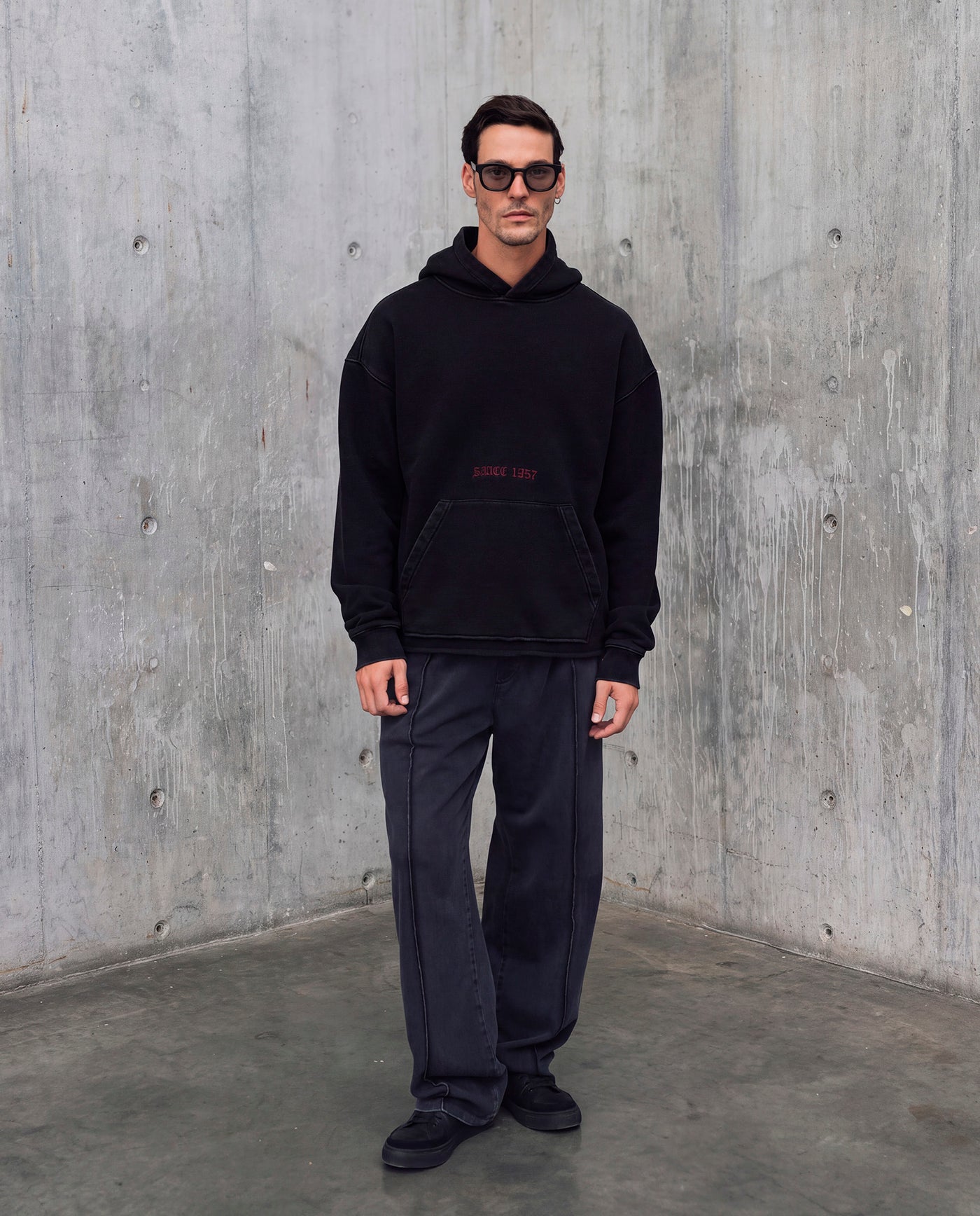 Mens Oversized Heavyweight Hoodie - Special Collection - Black 63_682H200_NEG194007_4