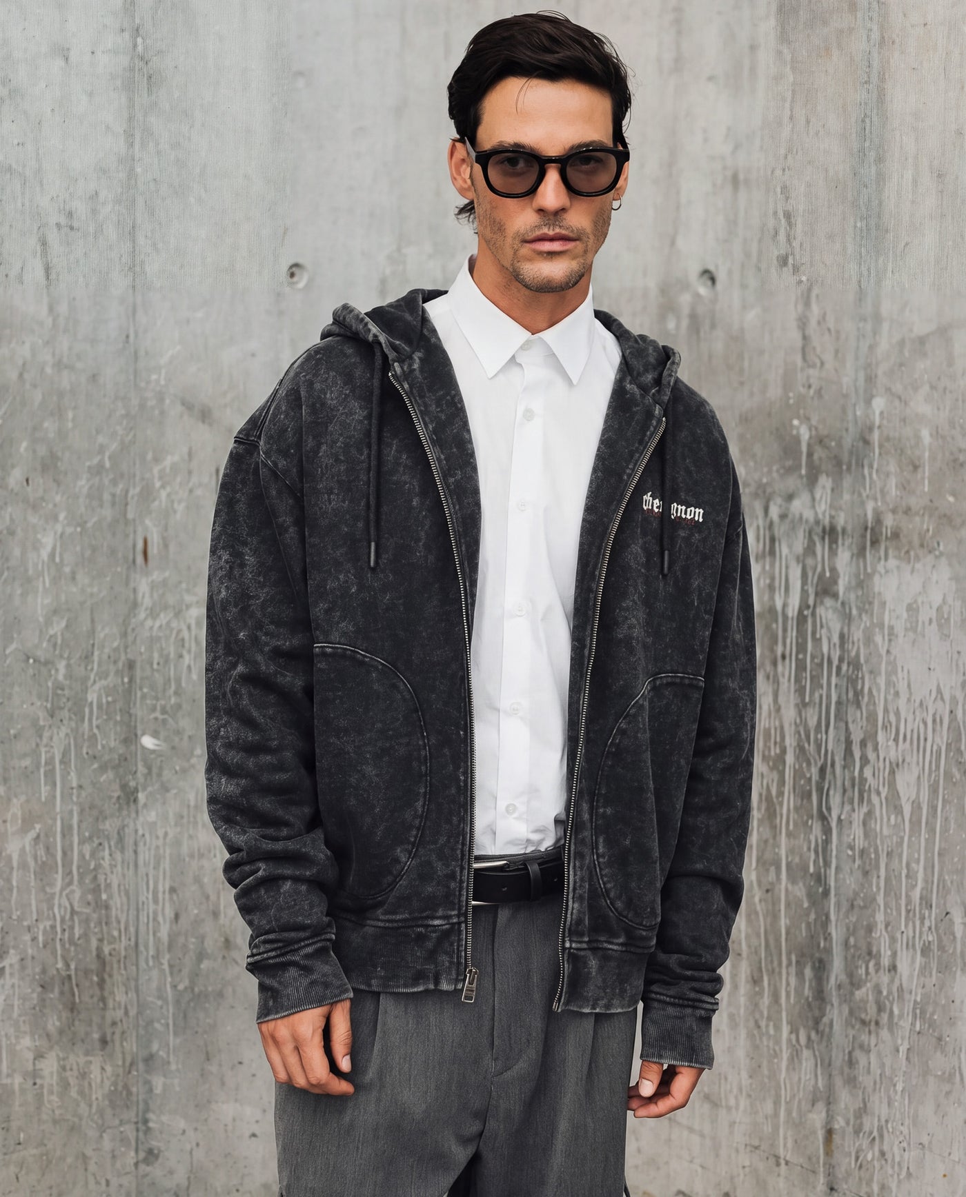 Mens Heavyweight Zip-Up Hoodie - Special Collection - Black 63_682H202_NEG194007_0