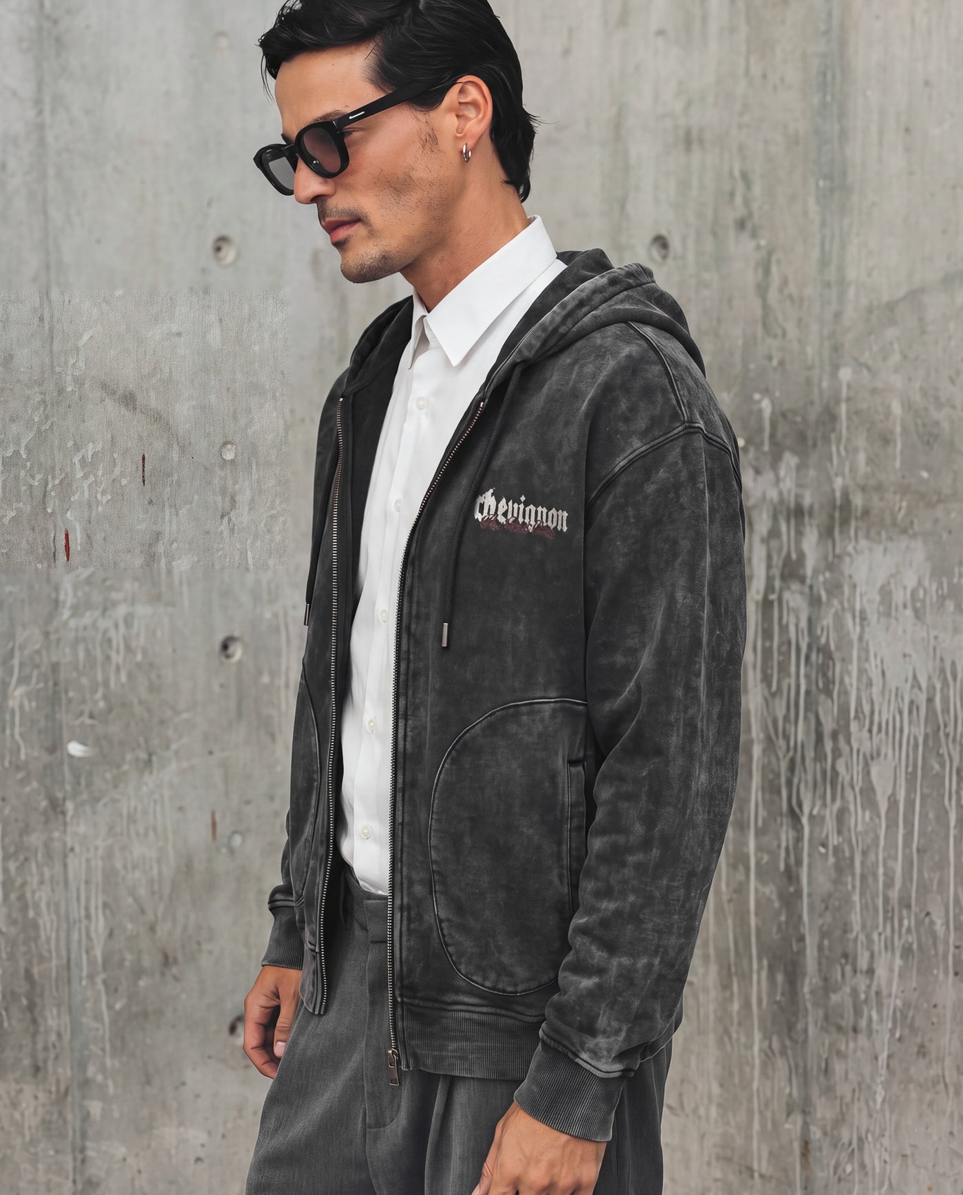 Mens Heavyweight Zip-Up Hoodie - Special Collection - Black 63_682H202_NEG194007_5