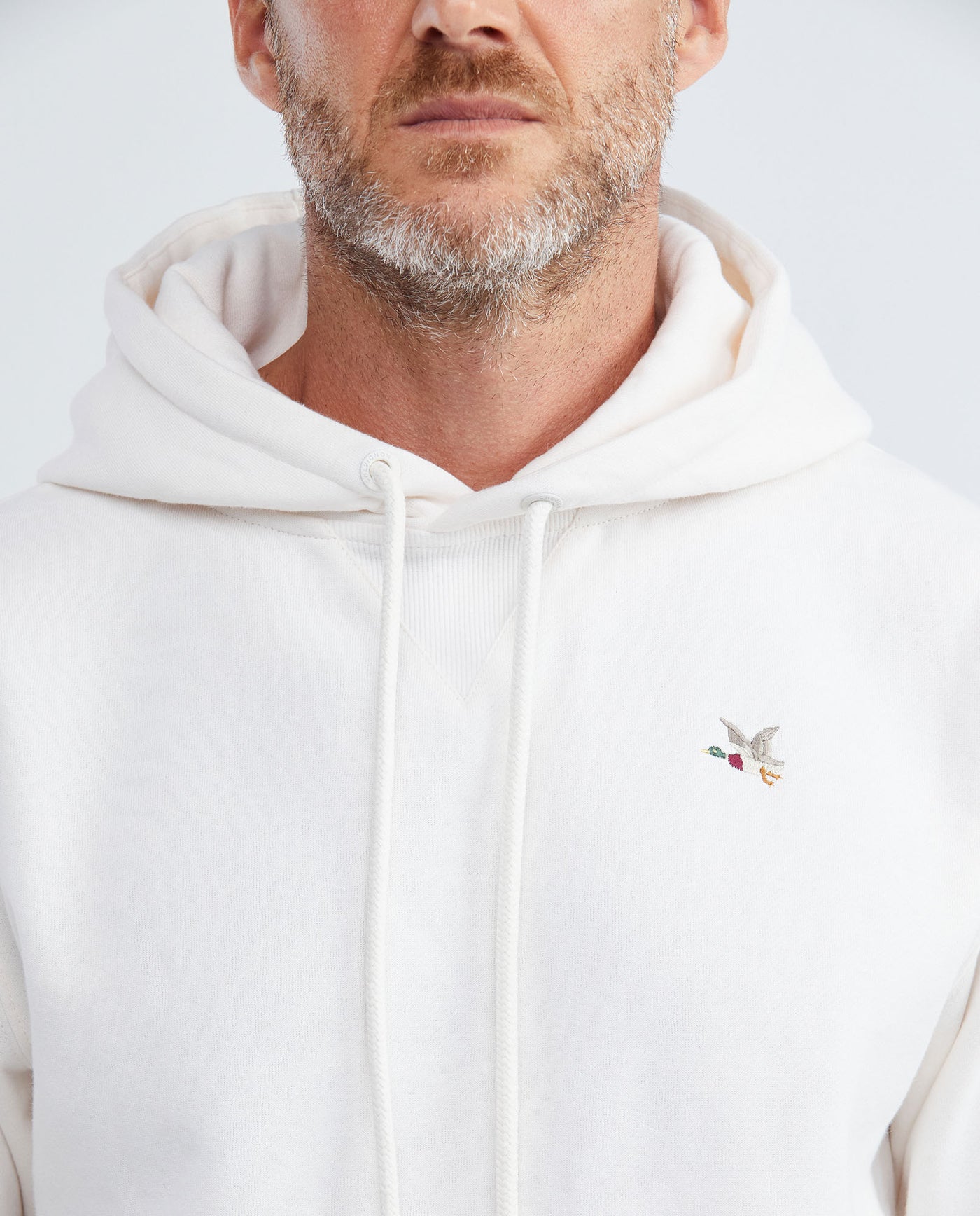 Men's France Hoodie Duck Embroidery Drawstring Cotton-Polyester - 5