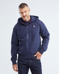 Men's France Zip Hoodie Drawstring Cotton-Polyester